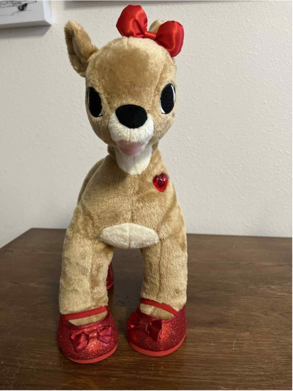 Build-A-Bear Clarice Reindeer Plush Rudolph Holiday 16” Red Bow Shoes Christmas